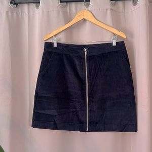 Gap navy full zip corduroy mini skirt